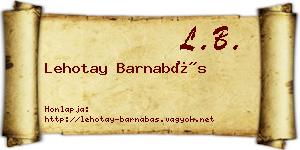 Lehotay Barnabás névjegykártya