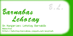 barnabas lehotay business card